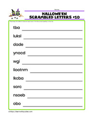 Halloween Scrambled Letters#10